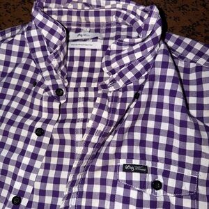 LRG Purple and White Checkered Dress Shirt